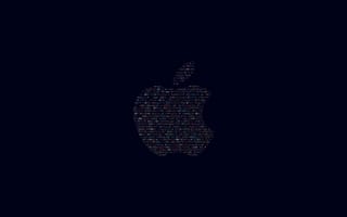 Обои Логотип Apple на черном фоне