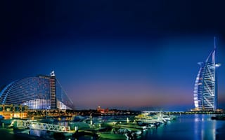 Картинка Панорама ночного города Дубай, ОАЭ