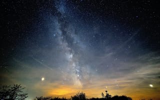 Обои Млечный путь в красивом звездном небе ночью