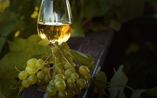 Картинка Белое вино с белым виноградом