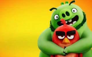 Картинка Леонард и Red персонажи мультфильма Angry Birds 2 в кино