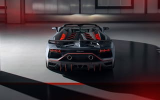 Картинка Спортивный автомобиль Lamborghini Aventador SVJ 63 Roadster 2020 года вид сзади