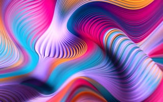 Картинка Разноцветные абстрактные волны крупным планом