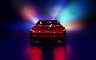 Картинка Красный автомобиль BMW Concept 4 2019 года вид сзади