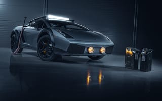 Картинка Спортивный автомобиль Lamborghini Gallardo Offroad, 2019 года с канистрами
