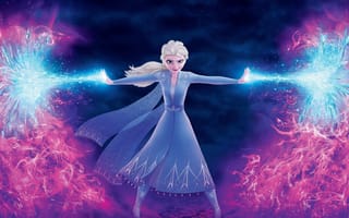 Картинка Красивая Эльза с ледяный силой персонаж мульфильма Холодное сердце 2