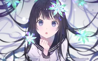Картинка Красивая девушка аниме с украшением в волосах