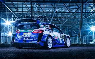 Картинка Спортивный автомобиль Ford Fiesta WRC 2020 года вид сзади