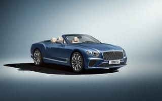 Картинка Автомобиль Bentley Continental GT Mulliner Convertible 2020 года на сером фоне