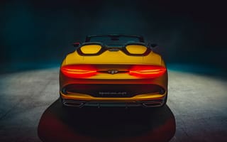 Картинка Желтый автомобиль Bentley Mulliner Bacalar 2020 года вид сзади