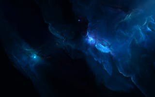 Картинка Звезды в синем туманном космосе