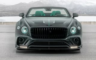 Картинка Автомобиль Mansory Bentley Continental GT V8 Convertible 2020 года с включенными фарами