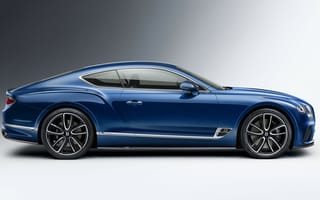 Картинка Синий автомобиль Bentley Continental GT Styling 2020 года на сером фоне