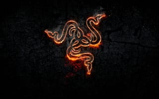 Картинка Огненный логотип ROG Forged на черном фоне