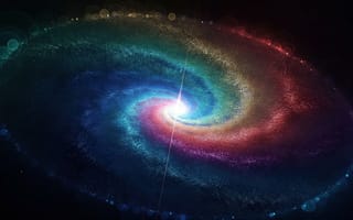 Картинка Фантастическая космическая спираль с неоновым светом