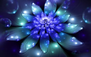 Картинка Красивый фантастический неоновый цветок