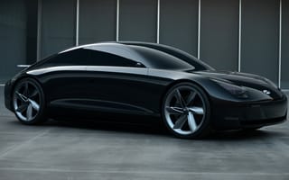 Обои Черный автомобиль Hyundai Prophecy 2020 года вид сбоку