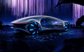Картинка Футуристический автомобиль Mercedes-Benz VISION AVTR 2020 года на неоновом фоне