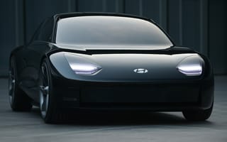 Обои Черный автомобиль Hyundai Prophecy 2020 года вблизи