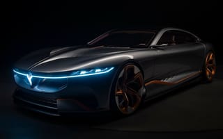 Картинка Автомобиль Italdesign Voyah I-Land Concept 2020 года с включенными фарами