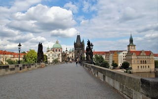 Картинка Старинный Карлов мост через реку, Прага. Чехия