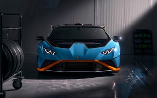 Обои Автомобиль Lamborghini Huracán STO 2021 года вид спереди
