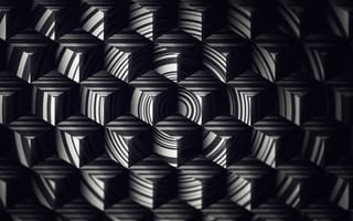 Картинка Геометрический черно-белый 3д рисунок