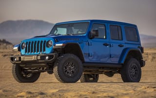 Картинка Синий Jeep Wrangler Unlimited Rubicon 392, 2021 года в пустыне