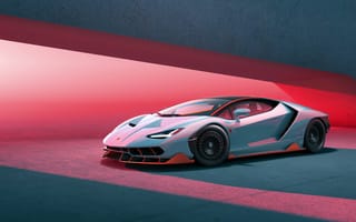 Картинка Автомобиль Lamborghini Centenario на красном фоне