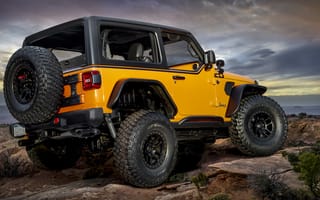 Обои Внедорожник Jeep Orange Peelz 2021 года вид сзади