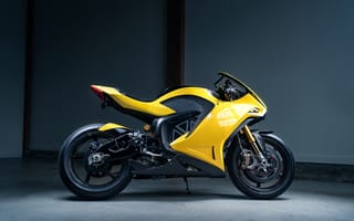 Картинка Желтый электрический мотоцикл Damon Hypersport Premier