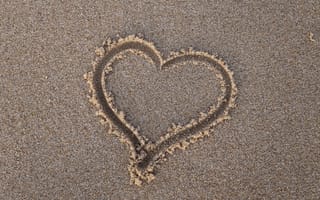 Картинка любовь, романтика, романтический, сердце, песок