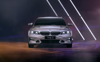 Картинка Серебристый автомобиль BMW 330Li Luxury Line 2021 года