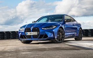 Картинка Синий автомобиль BMW M4 Competition