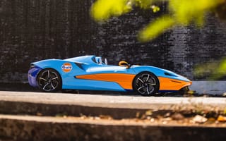 Картинка Быстрый автомобиль McLaren Elva Gulf Theme, 2021 года