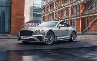 Картинка Серебристый дорогой автомобиль Bentley Continental GT Speed 2021 года