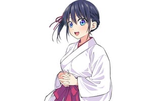 Картинка аниме, девушка, женщина, молодая, кимоно, японское