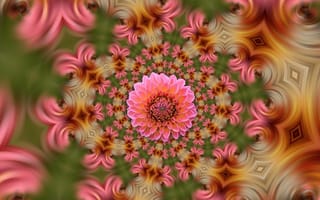 Картинка Розовый цветок георгина на абстрактном фоне