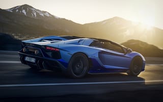 Картинка Синий спорткар Lamborghini Aventador LP 780-4 Ultimate 2021
