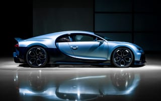 Картинка Bugatti Chiron, Bugatti, Chiron, машины, машина, тачки, авто, автомобиль, транспорт, вид сбоку, сбоку, отражение