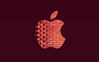 Картинка Apple, IOS, лого, логотип, кирпич, кирпичный