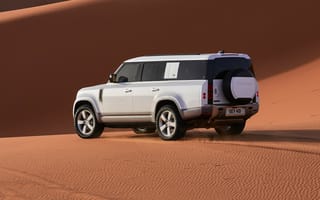 Картинка Land Rover, Ленд Ровер, машины, машина, тачки, авто, автомобиль, транспорт, кроссовер, пустыня, песок, песчаный, дюна, засушливый, холм, бархан, белый