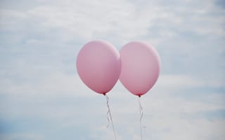 Картинка воздушный шарик, шарик, шар, разные, небо, розовый