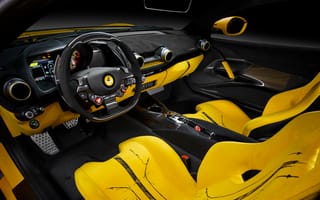 Картинка Ferrari, Феррари, 812, люкс, дорогая, машины, машина, тачки, авто, автомобиль, транспорт, желтый