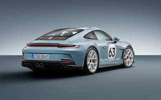 Картинка Porsche 911, Porsche, Порше 911, ST, Heritage, 2023, Порше, машины, машина, тачки, авто, автомобиль, транспорт, вид сзади, сзади