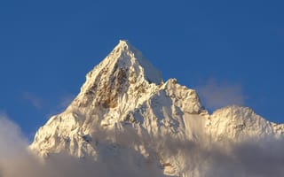 Картинка горы, гора, природа, вершина, зима, снег, туман, дымка