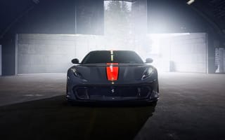 Картинка Ferrari, Феррари, 812, люкс, дорогая, машины, машина, тачки, авто, автомобиль, транспорт, вид спереди, спереди, ангар