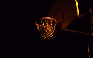 Картинка баскетбол, спорт, баскетбольное кольцо, кольцо, спортивный, ночь, темнота