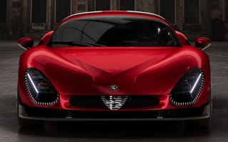 Картинка Alfa Romeo, Альфа Ромео, 33, Stradale, 2024, машины, машина, тачки, авто, автомобиль, транспорт, красный, вид спереди, спереди
