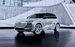 Картинка Audi, Ауди, Q6 E-Tron, 2023, машины, машина, тачки, авто, автомобиль, транспорт, кроссовер, серый
